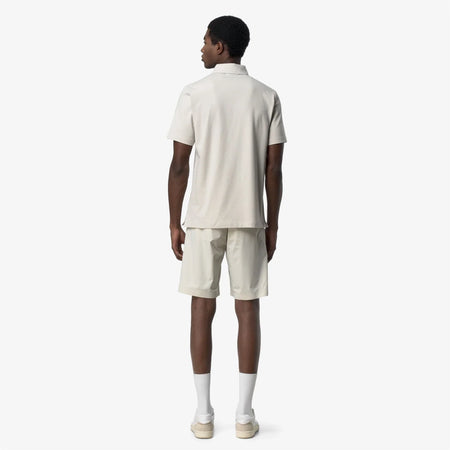 Polo uomo K-Way Vanoine beige slim fit in cotone stretch manica corta