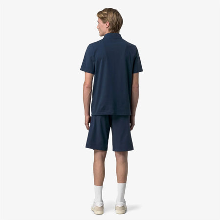 K-Way Polo uomo Vanoine in cotone stretch blu navy K7151CW B67