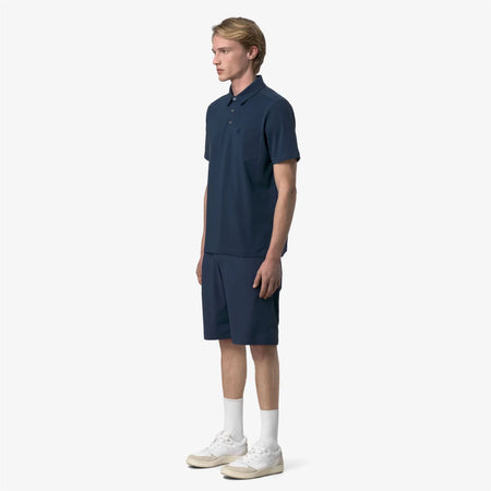 K-Way Polo uomo Vanoine in cotone stretch blu navy K7151CW B67