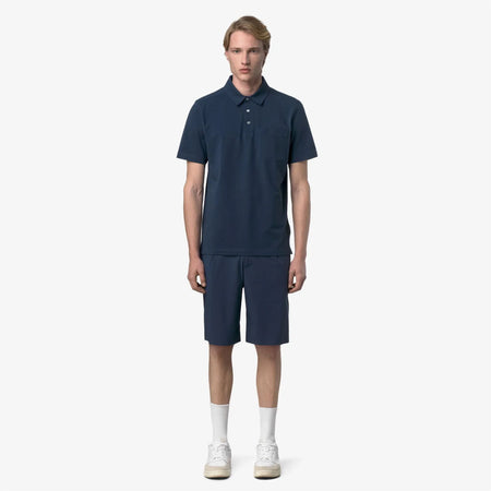 K-Way Polo uomo Vanoine in cotone stretch blu navy K7151CW B67