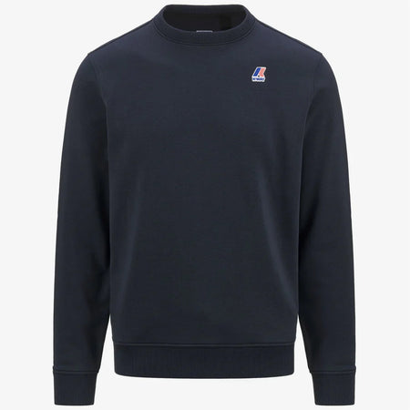 K-WAY felpa uomo Maglione in Cotone Fleece Leggero Unisex Blu per Uso Urbano Le vrai auguste poly cotton