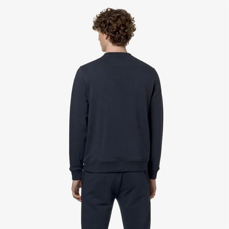 K-WAY felpa uomo Maglione in Cotone Fleece Leggero Unisex Blu per Uso Urbano Le vrai auguste poly cotton