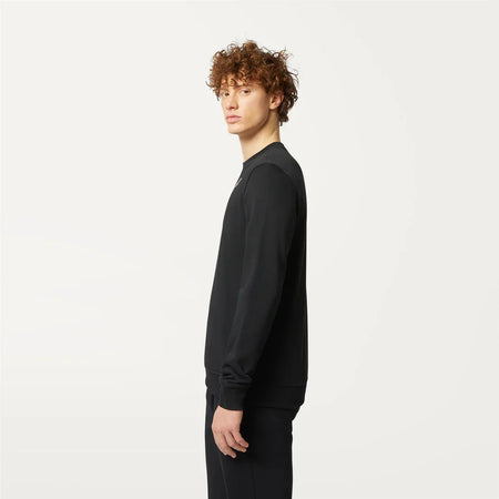 K-WAY K-WAY felpa uomo Felpa in Pile Unisex nera per Abbigliamento Urbano - Le vrai auguste poly cotton