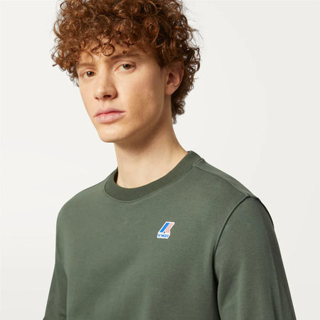 K-WAY felpa uomo Felpa in Pile Unisex Verde Scuro per Abbigliamento Urbano - Le vrai auguste poly cotton