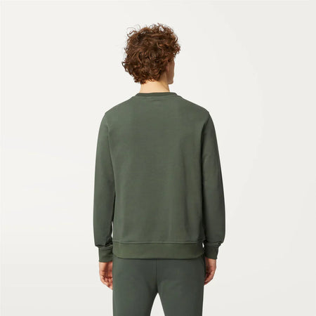 K-WAY felpa uomo Felpa in Pile Unisex Verde Scuro per Abbigliamento Urbano - Le vrai auguste poly cotton