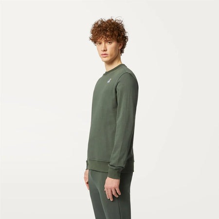 K-WAY felpa uomo Felpa in Pile Unisex Verde Scuro per Abbigliamento Urbano - Le vrai auguste poly cotton
