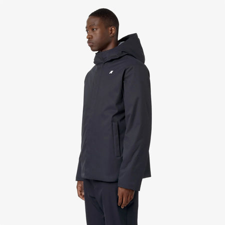 K-Way giacca uomo Jacko Twill Marmotta blu impermeabile con PrimaLoft