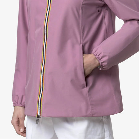 K-Way Marguerite Giubbino Donna K8138PW H41 Giacca Stretch Impermeabile Antivento con Cappuccio Rosa