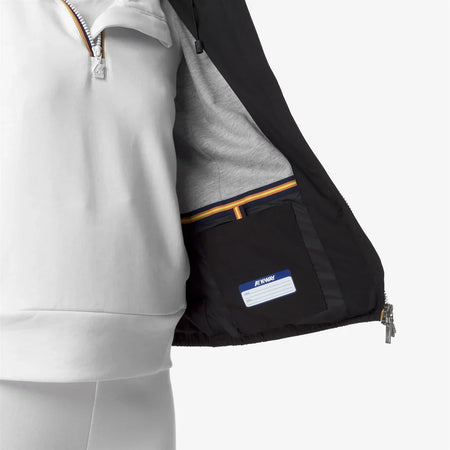 K-WAY Giacca Corto Capospalla Donna Impermeabile Nera Grigia con Tessuto Elasticizzato - Lily stretch poly jersey