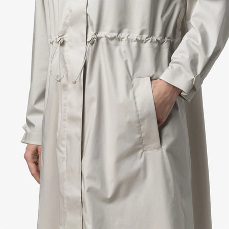 K-Way Barbrein cappotto donna lungo impermeabile 3 layer cotone water repellent oversize