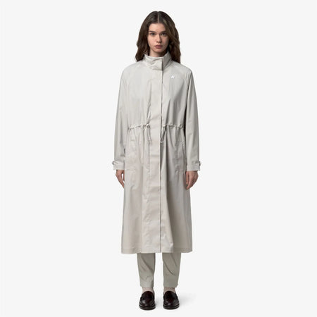 K-Way Barbrein cappotto donna lungo impermeabile 3 layer cotone water repellent oversize