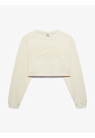 GCDS FELPA LOUNGE LOGO CROP CREWNECK da donna
