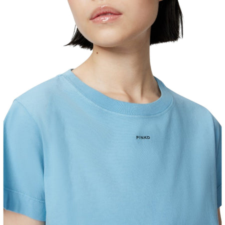 Pinko t-shirt donna pinko - basico t-shirt jersey old - blu da donna