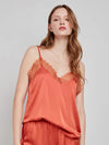 Pigiama Satinato Donna Gisela 2/20258TB con Pizzo e Stampa