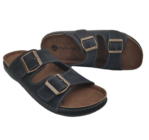 Ciabatte aperte estive uomo, sandali in pelle per casa, spiaggia