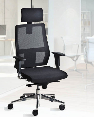 Poltrona ergonomica da ufficio presidenziale con poggiatesta