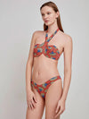 Costume Gisela 2/30241BT taglia M, bikini fantasia tribale, top bandeau con ferretto e foam, slip taglio a V, spalline multiposizione.