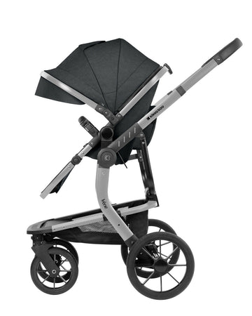KIKKABOO Trio Completo IRENE, colore DARK GREY composto da Culla Navicella + Seggiolino Auto i-Size (40-87 cm) + Passeggino