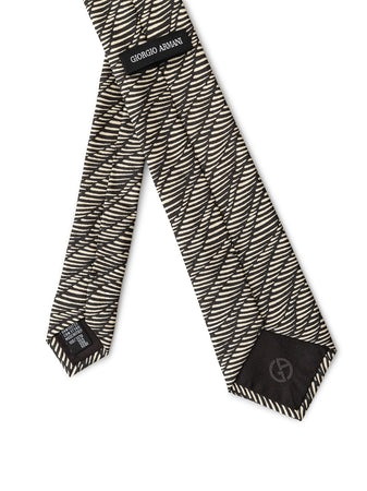 GIORGIO ARMANI Cravatta con stampa zebrata in seta Giorgio Armani da uomo