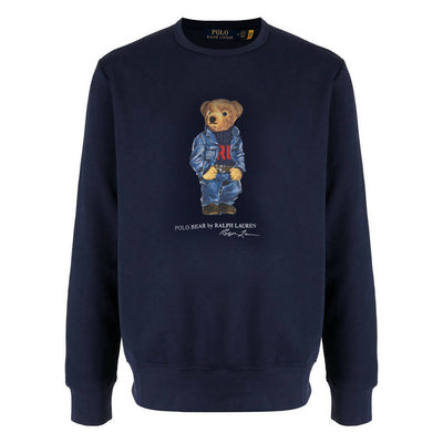 Polo Ralph Lauren Felpa Uomo Polo Bear Senza Cappuccio Felpa Orsetto Girocollo Tinta Unita