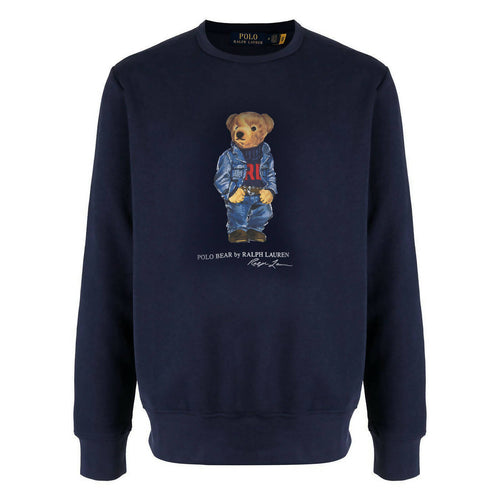 Polo Ralph Lauren Felpa Uomo Polo Bear Senza Cappuccio Felpa Orsetto Girocollo Tinta Unita