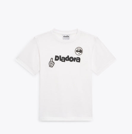 T-shirt Diadora Bambino Bianca con Logo - Collezione PE2026