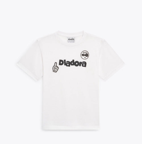 T-shirt Diadora Bambino Bianca con Logo - Collezione PE2026