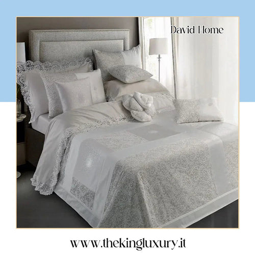 Coordinato Matrimoniale David Chantal Patchwork Copriletto + Lenzuola + Federe + Tovaglia X12