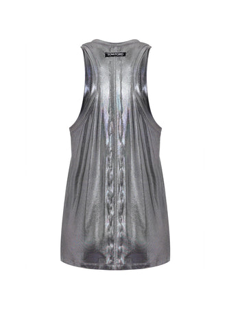 Tom Ford Top smanicato argento da donna