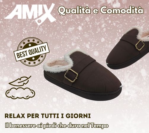 Terranova ciabatte donna invernali con pelo, calde pantofole peluche in memory foam, confort stravolgente