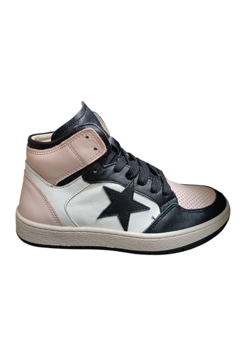 Ciao Junior Snk Sneakers Bambina Ragazza Bianco Nero Rosa - Scarpe Pelle Zip