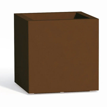 Vaso Cromia Cube quadrato decorazione a tinta unita in resina "Made in Italy"