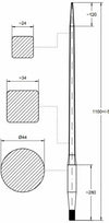 Punta filettata per caricamento frontale ø 42mm lunghezza 1100mm
