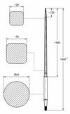 Punta filettata per caricamento frontale ø 42mm lunghezza 1400mm