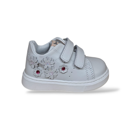 Scarpe Primi Passi Balducci Cita Pelle Bianco Fucsia Made in Italy Bambina