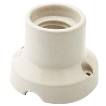 PORTALAMPADE E27 IN CERAMICA BIANCO - BASE DRITTA