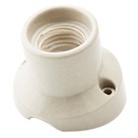 PORTALAMPADE E27 IN CERAMICA BIANCO - BASE INCLINATA