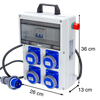 QUADRO ELETTRICO DA CANTIERE ASC 220V MONOFASE CON 4 PRESE IP67 DA 16A + FUNGO DI EMERGENZA - ElettroWatt.eu