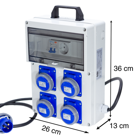 QUADRO ELETTRICO DA CANTIERE ASC 4 PRESE CON PRESA SHUCKO AGGIUNTIVA - ElettroWatt.eu