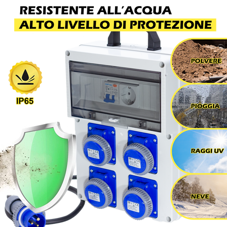 QUADRO ELETTRICO DA CANTIERE ASC 4 PRESE CON PRESA SHUCKO AGGIUNTIVA - ElettroWatt.eu