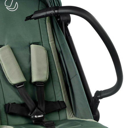 JANE' Passeggino CLAP - colore BOTANIC - con telaio in alluminio robusto, chiusura automatica e compatta, dimensioni adatte alle cabine degli aerei, adatto dalla nascita fino a 26 kg, con sospensioni su 4 ruote e finiture in similpelle