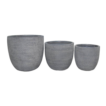ALICIA - set di 3 vasi Grigio