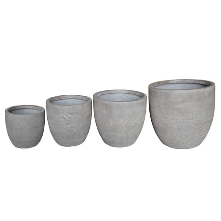 AFELANDRA - set di vasi in fibra sintetica Grigio