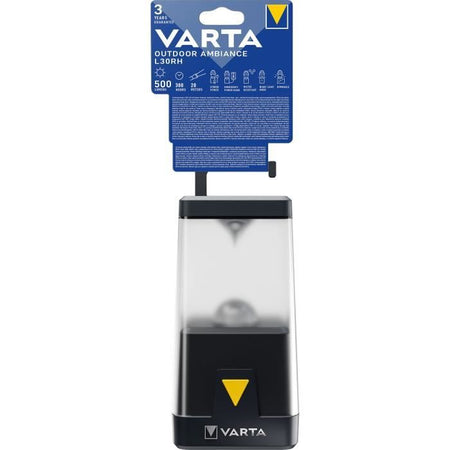 Lanterna-VARTA-Lanterna per ambienti esterni L30RH-500lm-Ibrida (batterie o cavo)-IP54-LED ad alte prestazioni-luce bianca o rossa