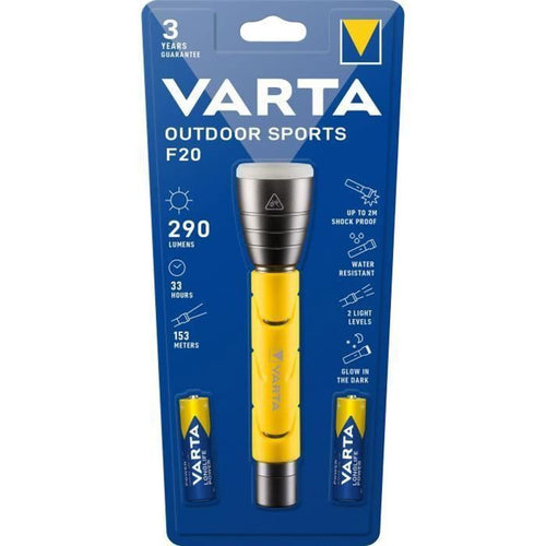 Torcia-VARTA-Outdoor Sports F20-290lm-Resistente all'acqua e agli urti (2 m)-IPX4-Testa fluorescente
