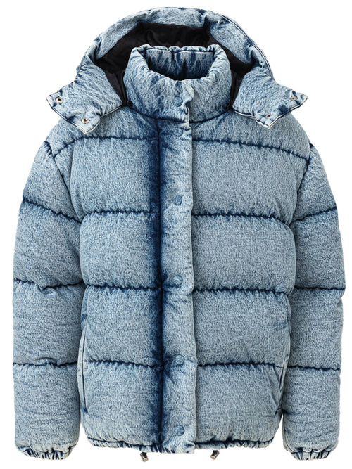 Miu Miu Piumino Puffy in Denim da donna