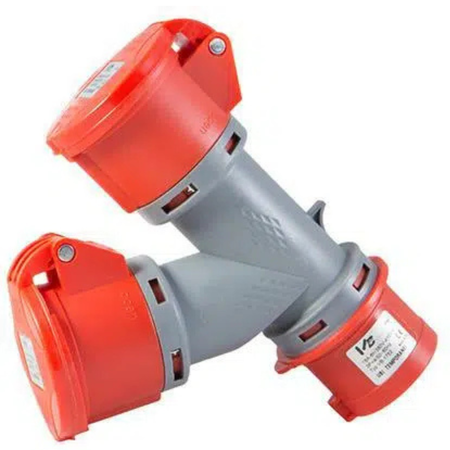 ADATTATORE MULTIPLO A 2 USCITE 16A 3P+T 400V IP44