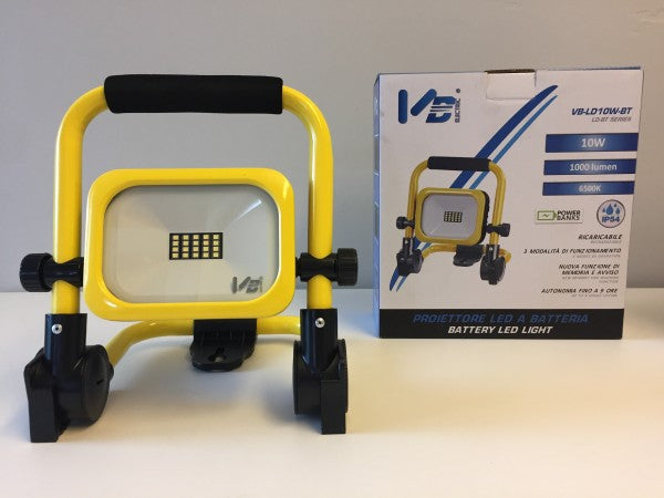10W - 1000 lumen - IP54 - autonomia fino a 9 ore - PROIETTORE LED A BATTERIA 10W