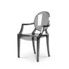 Poltrona in policarbonato trasparente ghost Cannes impilabile da interno ed esterno Fumè