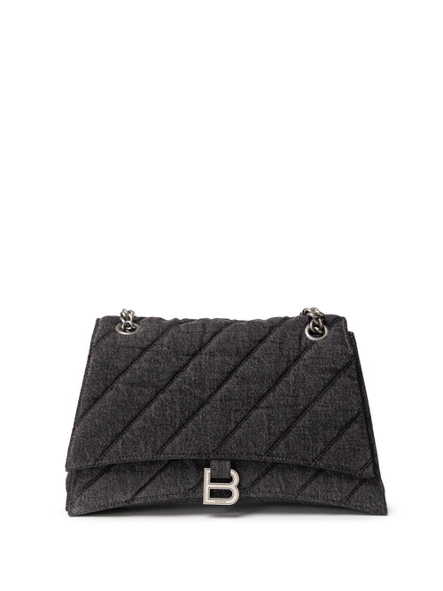 Balenciaga Borsa a Spalla Crush Medium in Denim da donna